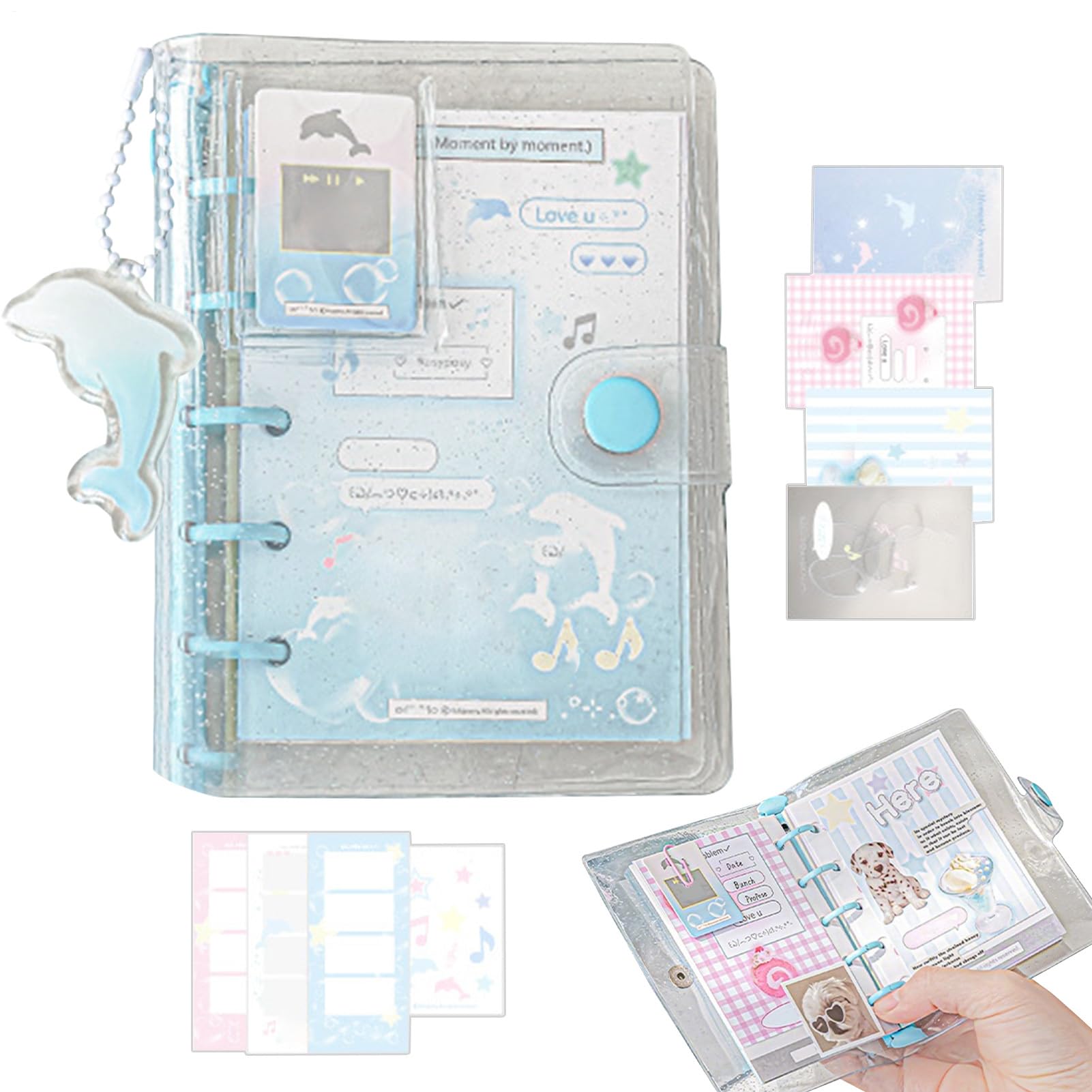 Amazon.co.jp: シール帳 透明 バインダー スクラップブックキット M5